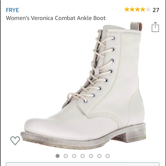 frye veronica combat boots white